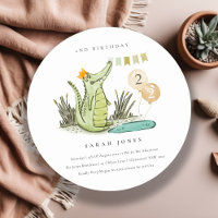 Chomp Alligator in Swamp Any Age Birthday Invite