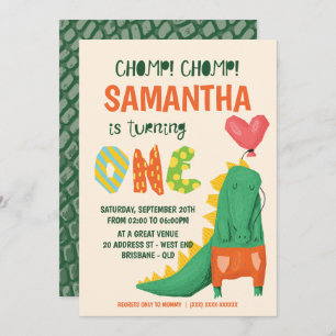 Chomp! Crocodile Alligator Birthday Invitation