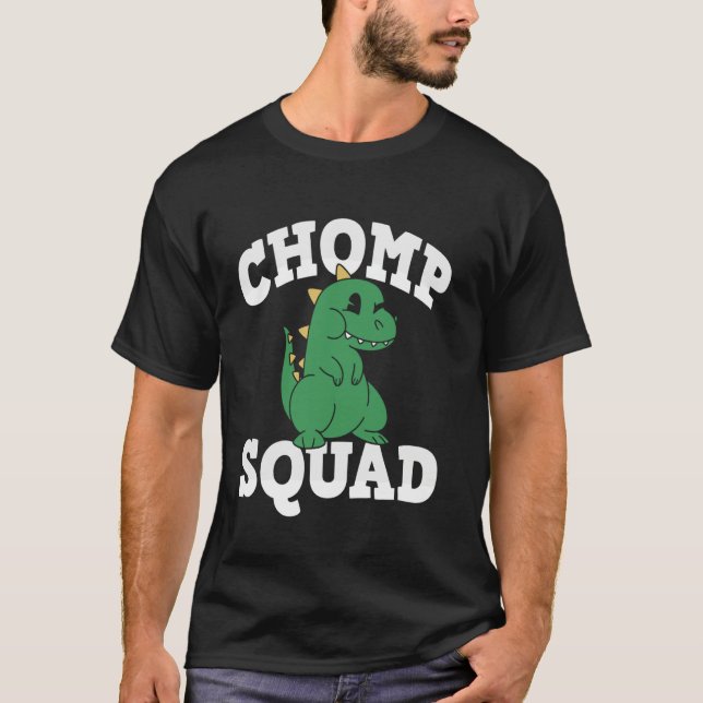 Chomp Squad Dinosaur Dino Birthday T-Shirt (Front)