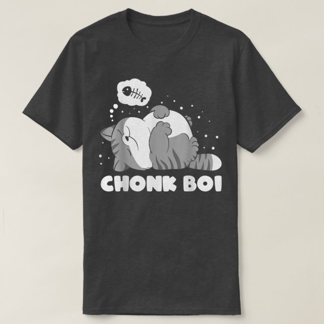 Chonk Boi Lazy sleepy Cat Funny meme design  T-Shirt (Design Front)