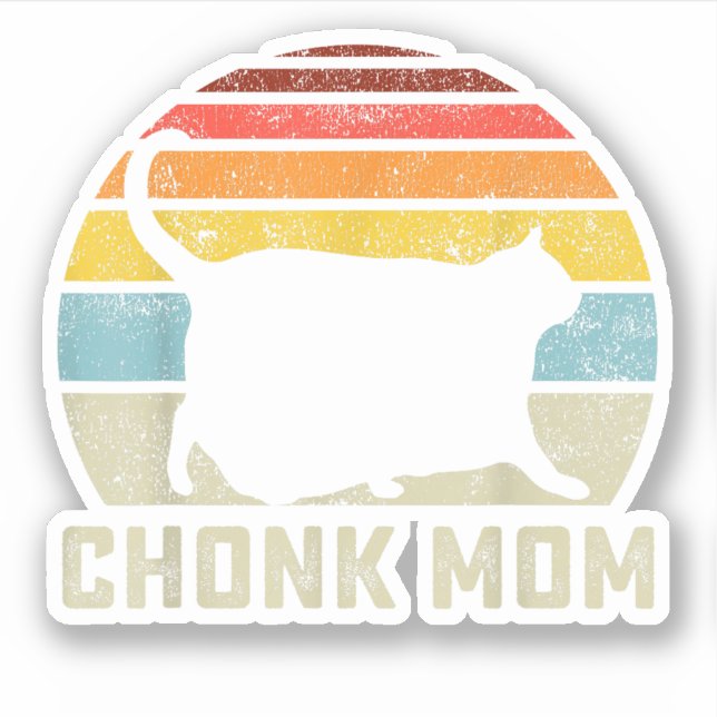 Chonk Cat Mum Scale Meme Funny Retro Style Mummy C (Front)