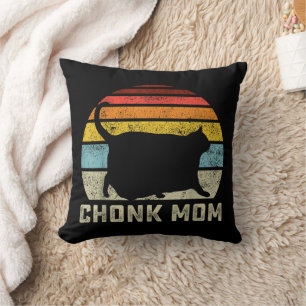 Chonk Cat Mum Scale Meme Funny Retro Style Mummy C Cushion