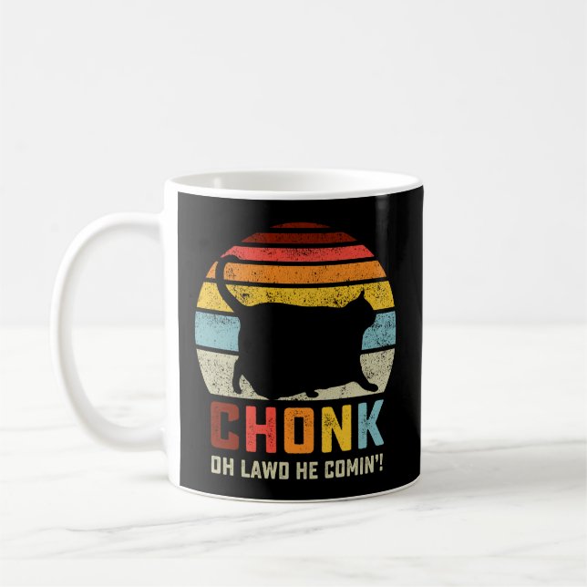 Chonk Cat Scale Meme Style Cats Memes Coffee Mug (Left)