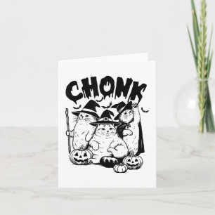 Chonk Cat Witch Halloween Spooky Season Fat-cat Me Card