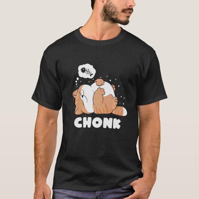 Chonk Lazy Cat Does Not Approve  Meme T-Shirt (Front)