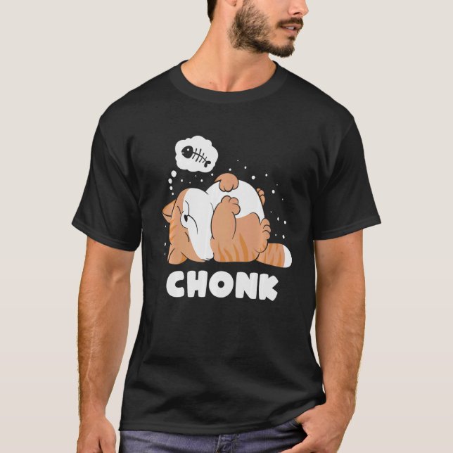 Chonk Lazy Cat Does Not Approve  Meme T-Shirt (Front)