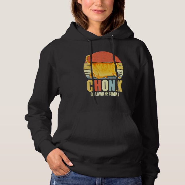 Chonker Fat Cat Chonky Meme Hoodie (Front)