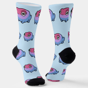 Chonky Bisexual Frog Queer Socks Cute Bi Pride