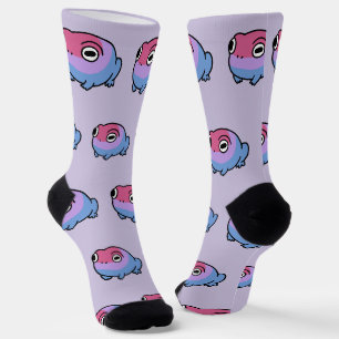 Chonky Bisexual Frog Queer Socks   Cute Bi Pride 