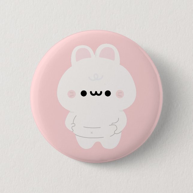 Chonky Bunny 6 Cm Round Badge (Front)