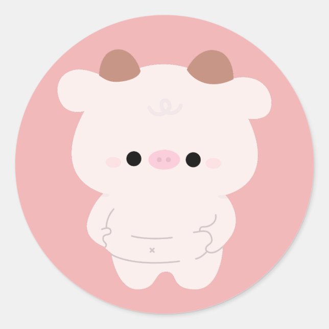 Chonky Cow Classic Round Sticker (Front)