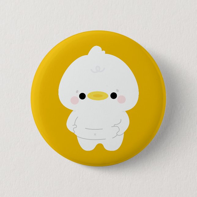 Chonky Duck 6 Cm Round Badge (Front)