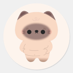 Chonky Siamese Cat Classic Round Sticker