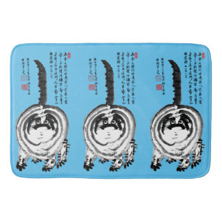 Chonky Striped Japanese Tabby Cat Bath Mat