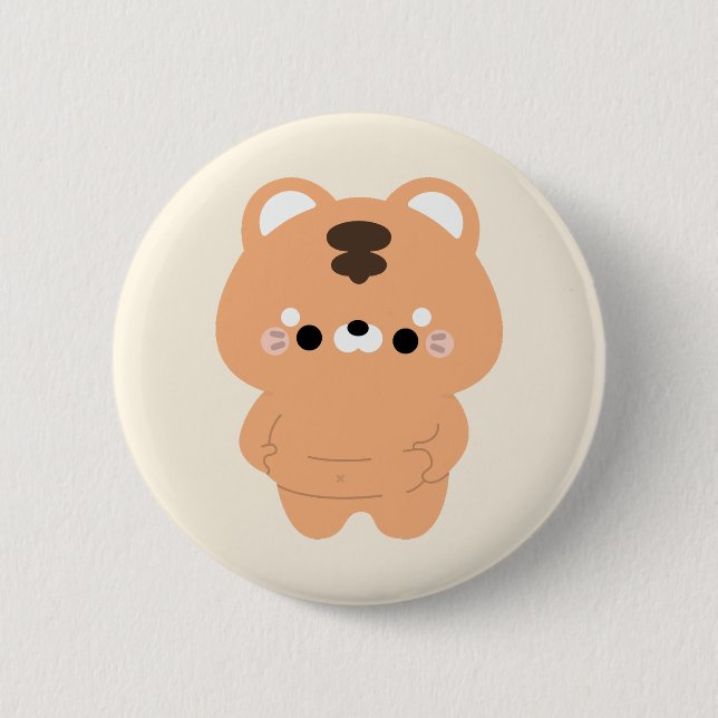 Chonky Tiger 6 Cm Round Badge (Front)