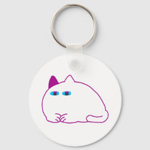 Chonky White Cat Key Ring