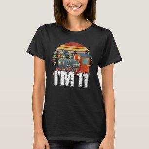 Choo Choo I'm 11 Years Old Locomotive Train 11th B T-Shirt