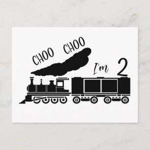 Choo Choo I'm 2, 2nd Birthday Boy Postcard