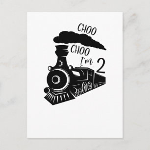 Choo Choo I'm 2, 2nd Birthday, Train Boy Postcard