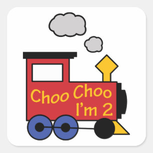 Choo Choo I'm Two Square Sticker