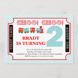 Choo Choo Look Who's 2 - Party Invitation