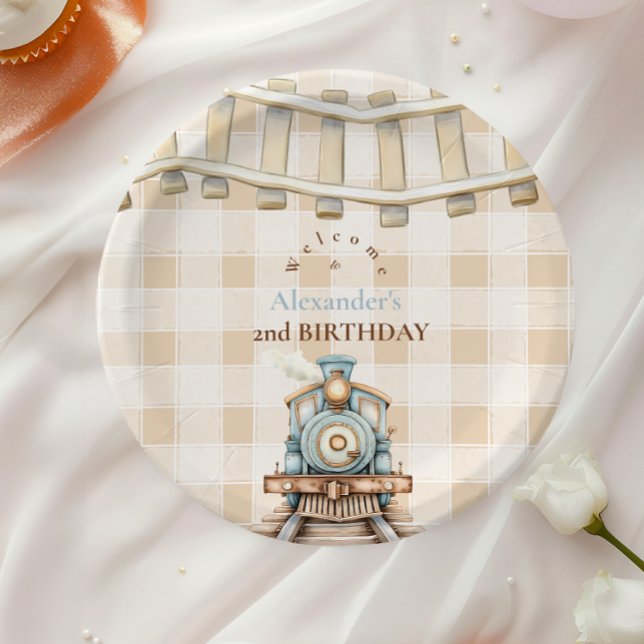 Choo Choo Train 2nd Birthday Paper Plate (Creator Uploaded)