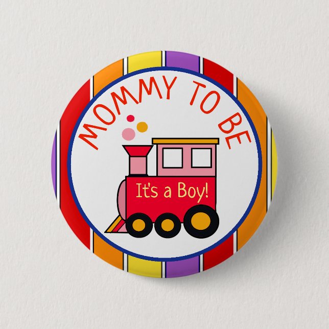 Choo Choo Train Baby Shower Auntie to Be 6 Cm Round Badge (Front)