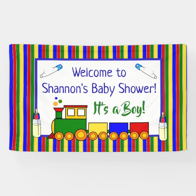 Choo Choo Train Baby Shower Banner (Horizontal)