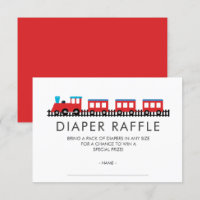 CHOO CHOO TRAIN Baby Shower Diaper Raffle Ticket