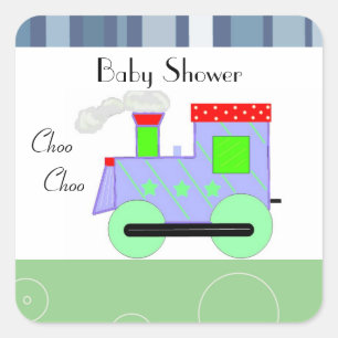 Choo Choo Train Baby Shower Square Sticker