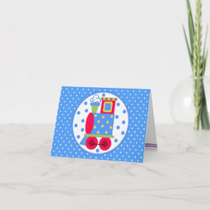 Choo Choo Train Baby Themed Thank You Note Card