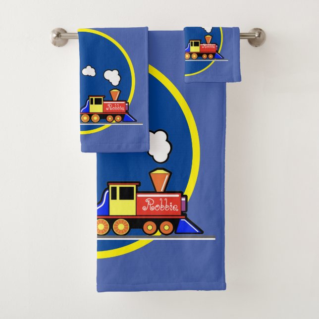 Choo Choo Train Bath Towel Set (Insitu)
