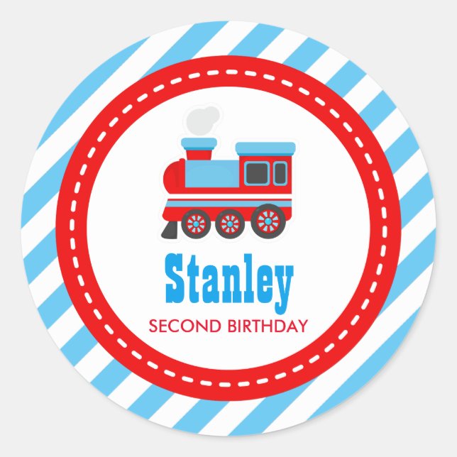 Choo Choo Train Birthday Baby Shower Classic Round Sticker (Front)