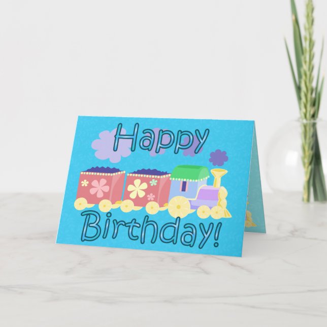 Choo Choo Train Birthday Card (Front)