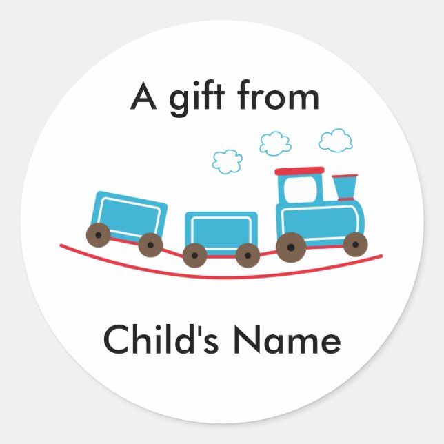 Choo Choo Train Birthday Goodie Bag Labels (Front)