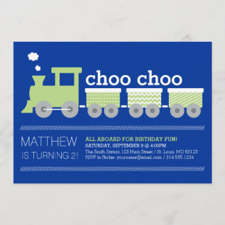 Choo Choo Train Birthday Invitation
