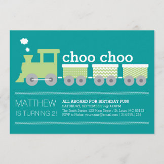 Choo Choo Train Birthday Invitation