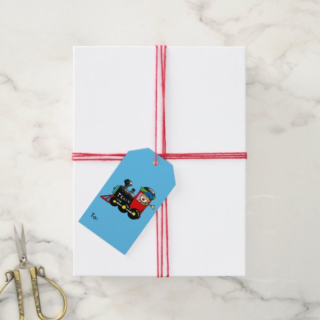 choo choo train boy gift tags (With Twine)
