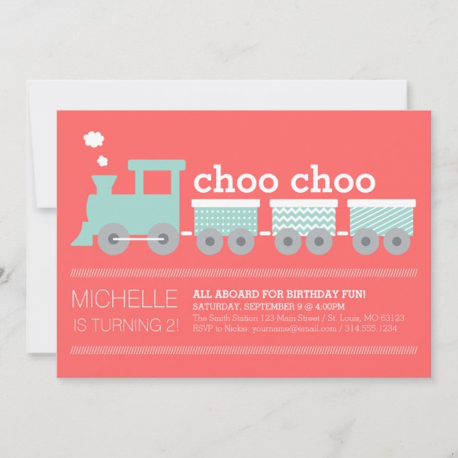 Choo Choo Train Invitation (Front)