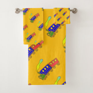 Choo Choo Train Kids Yellow Bath Towel Set