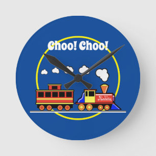 Choo Choo Train Round Clock