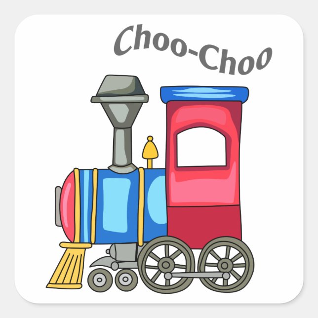 Choo Choo Train Square Sticker (Front)