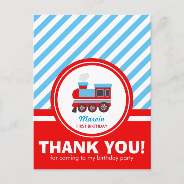 Choo Choo Train Thank You Cards (Front)
