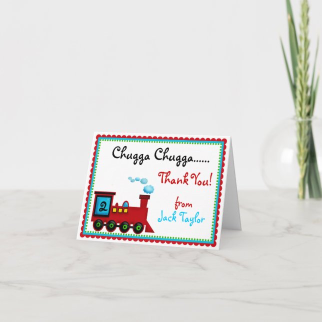 Choo Choo Train  Thank You Note Cards (Front)