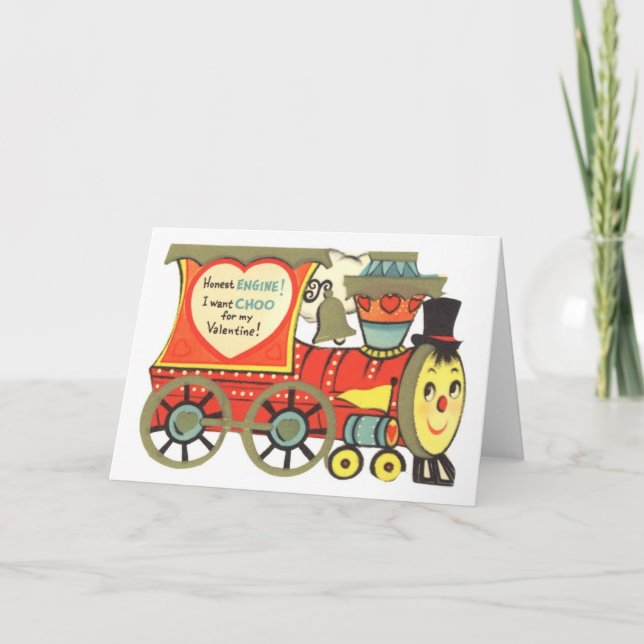 Choo Choo Train Valentine Holiday Card (Front)