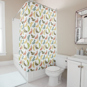Choose A Background Colour - Falling Leaf Pattern Shower Curtain