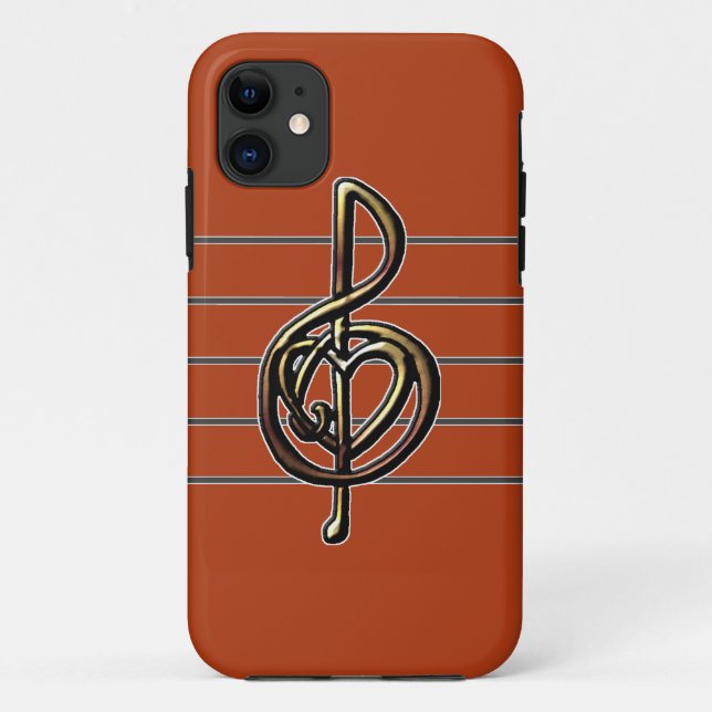 Choose a Colour Embossed Look Treble Clef and Hear Case-Mate iPhone Case (Back)