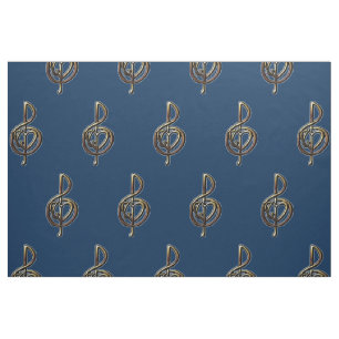 Choose a Colour Embossed Look Treble Clef and Hear Fabric