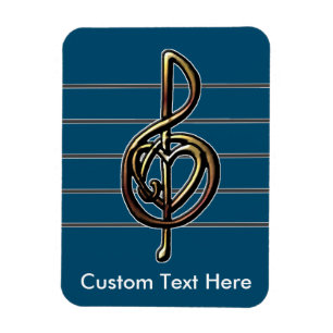 Choose a Colour Embossed Look Treble Clef and Hear Magnet