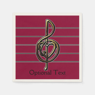 Choose a Colour Embossed Look Treble Clef and Hear Napkin